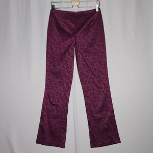 My Michelle Pants Womens 9/10 Satin Damask Floral Vtg 90s Y2K Whimsigoth Fairy